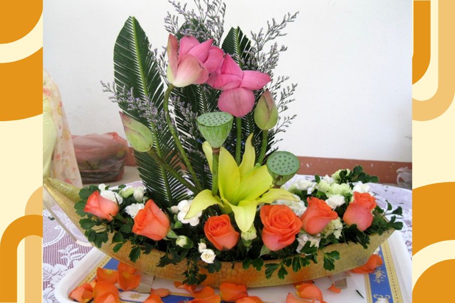 Mẫu cắm hoa 8/3 chủ đề Vươn xa phụ nữ Việt