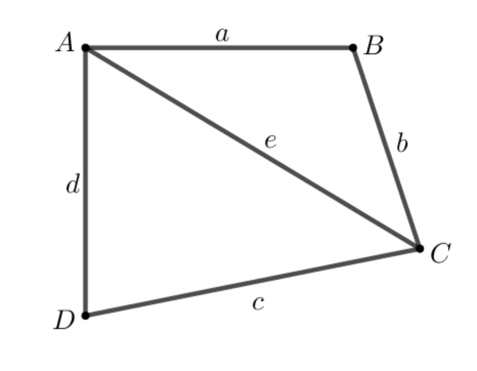 tinh dien tich tu giac khi biet 4 canh 5