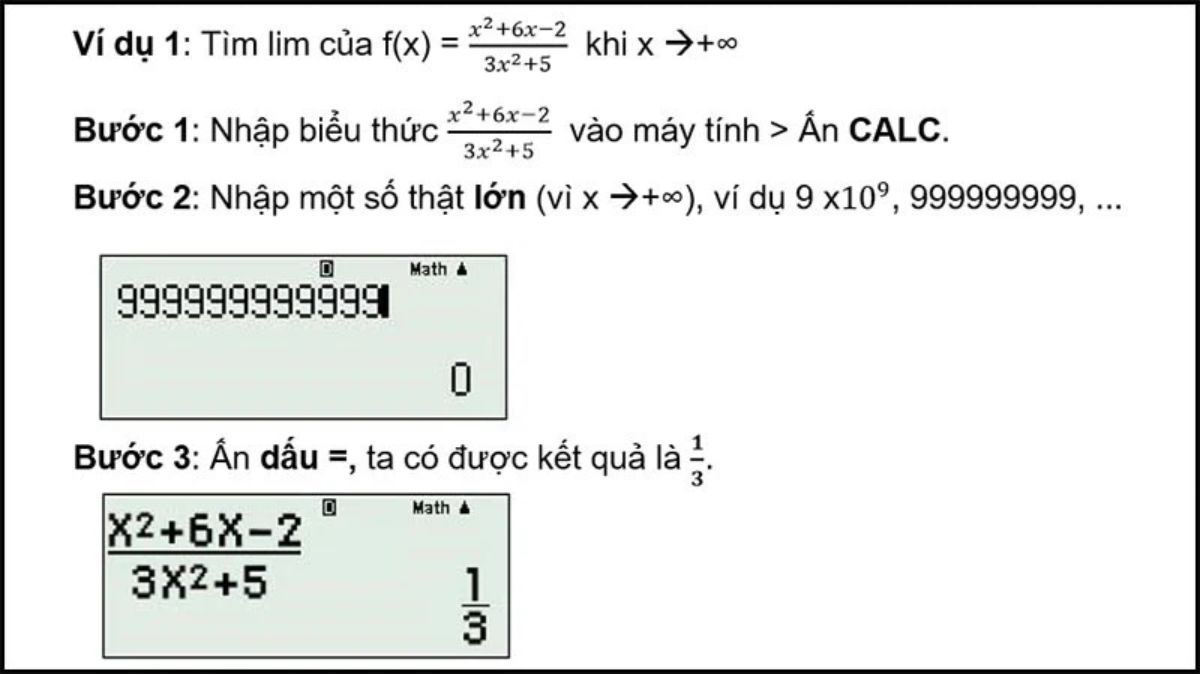cách bấm máy tính lim
