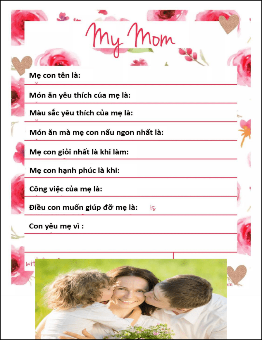 Tô màu thiệp tặng mẹ