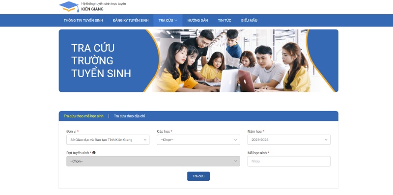 Truy cập vào trang web của Sở Giáo dục và Đào tạo Kiên Giang