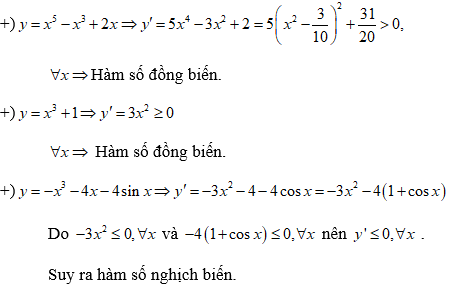 Áp dụng cách xét tính đơn điệu của hàm số lượng giác