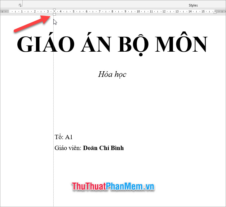 Bấm giữ và kéo vào hình vuông ở bên dưới để có thể điều chỉnh khoảng cách lề toàn bộ các dòng được bôi đen