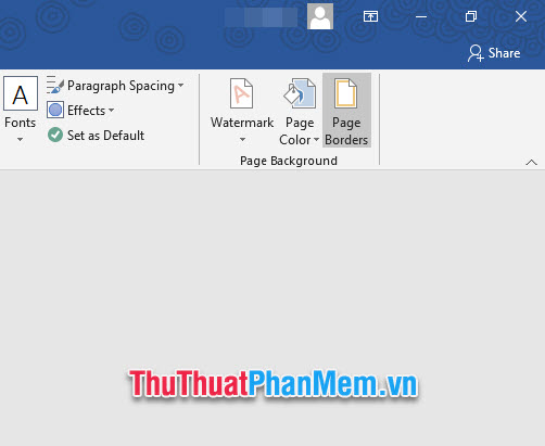 Click vào Page Borders trong nhóm Page Background