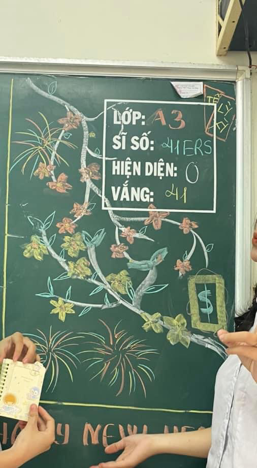 trang trí bảng Tết