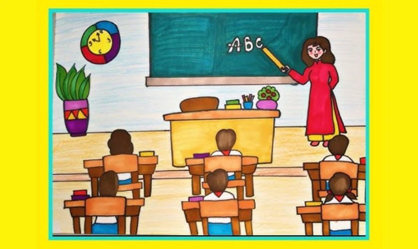 Vẽ tranh 20/11 trên giấy A3 rõ nét