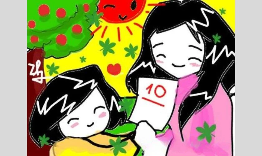 Vẽ tranh 20/11 trên giấy A4 ấn tượng