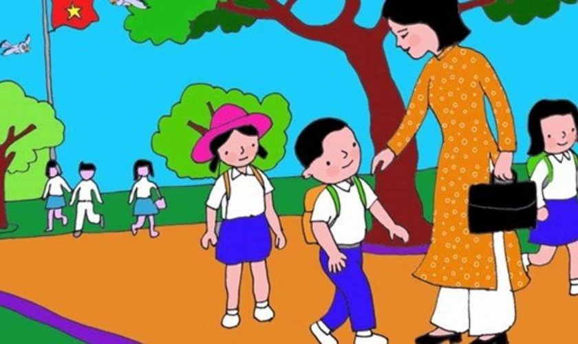 Mẫu vẽ tranh 20/11 lớp 7 ấn tượng