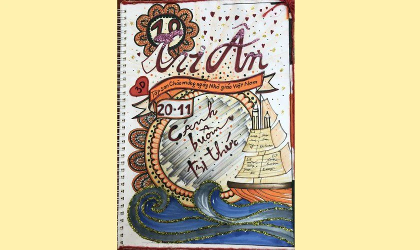 Tranh vẽ 20/11 trên tập san độc lạ