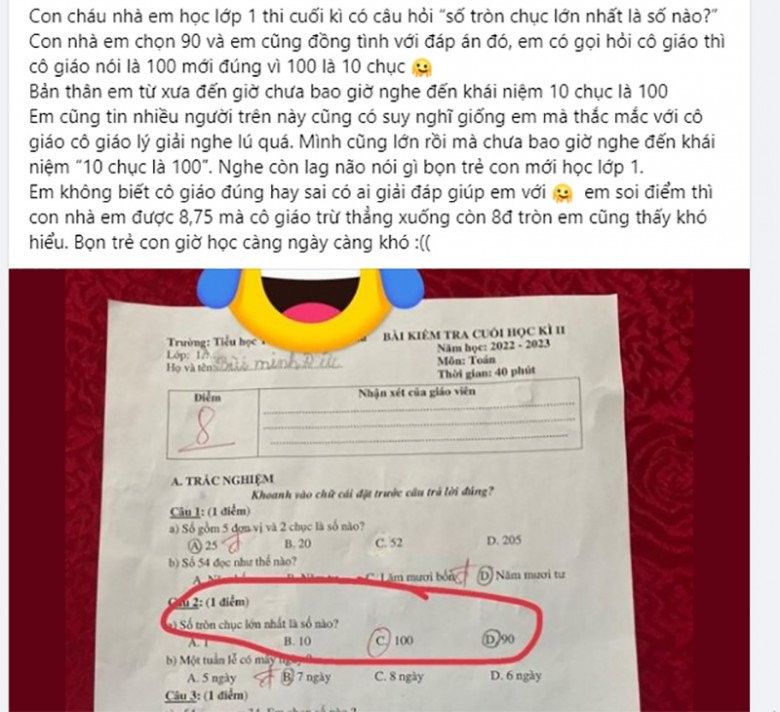Bài toán lớp 1 tưởng dễ mà gây tranh cãi trên MXH: Cô giáo đã giải thích nhưng phụ huynh vẫn thắc mắc, "đăng đàn" hỏi đáp án