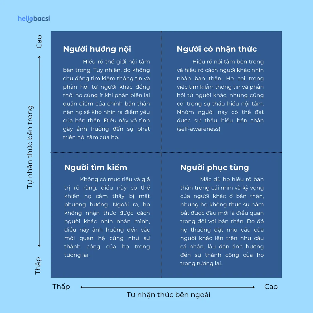 Mô phỏng theo mô hình Self awareness của Tasha Eurich