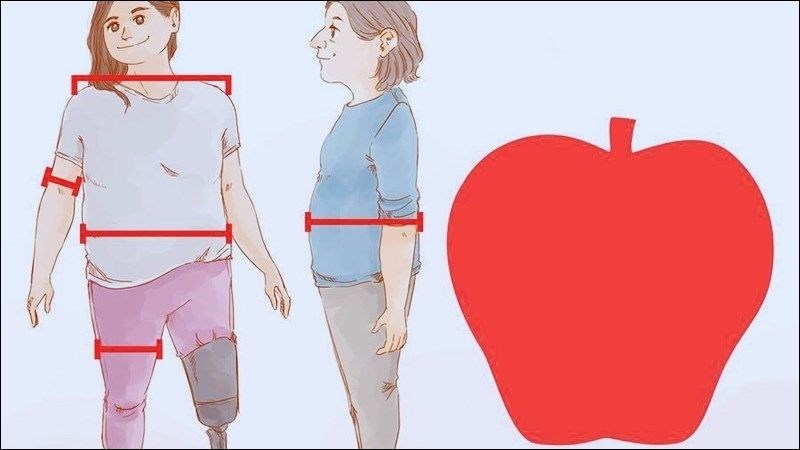 Bạn sở hữu dáng người quả táo khi phần vai rộng hơn so với phần hông