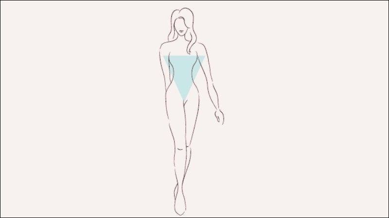Tam giác ngược là vóc dáng nở nang ở phần vai và thon gọn ở eo