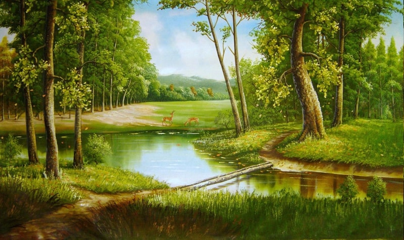 Tranh phong cảnh đẹp về núi rừng, thiên nhiên hùng vĩ 2