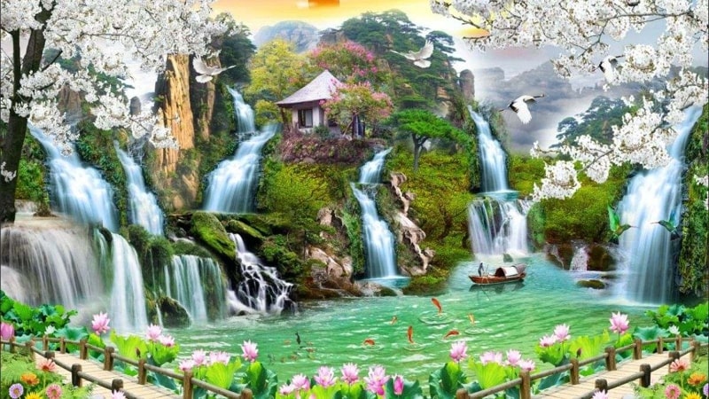 Tranh phong cảnh đẹp về núi rừng, thiên nhiên hùng vĩ 8