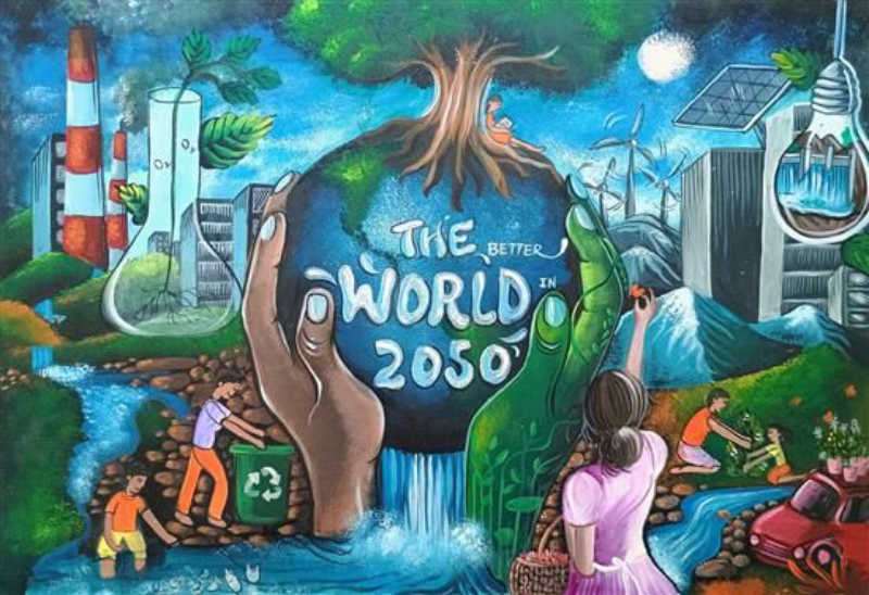 Vẽ tranh gửi tương lai xanh 2050 mới