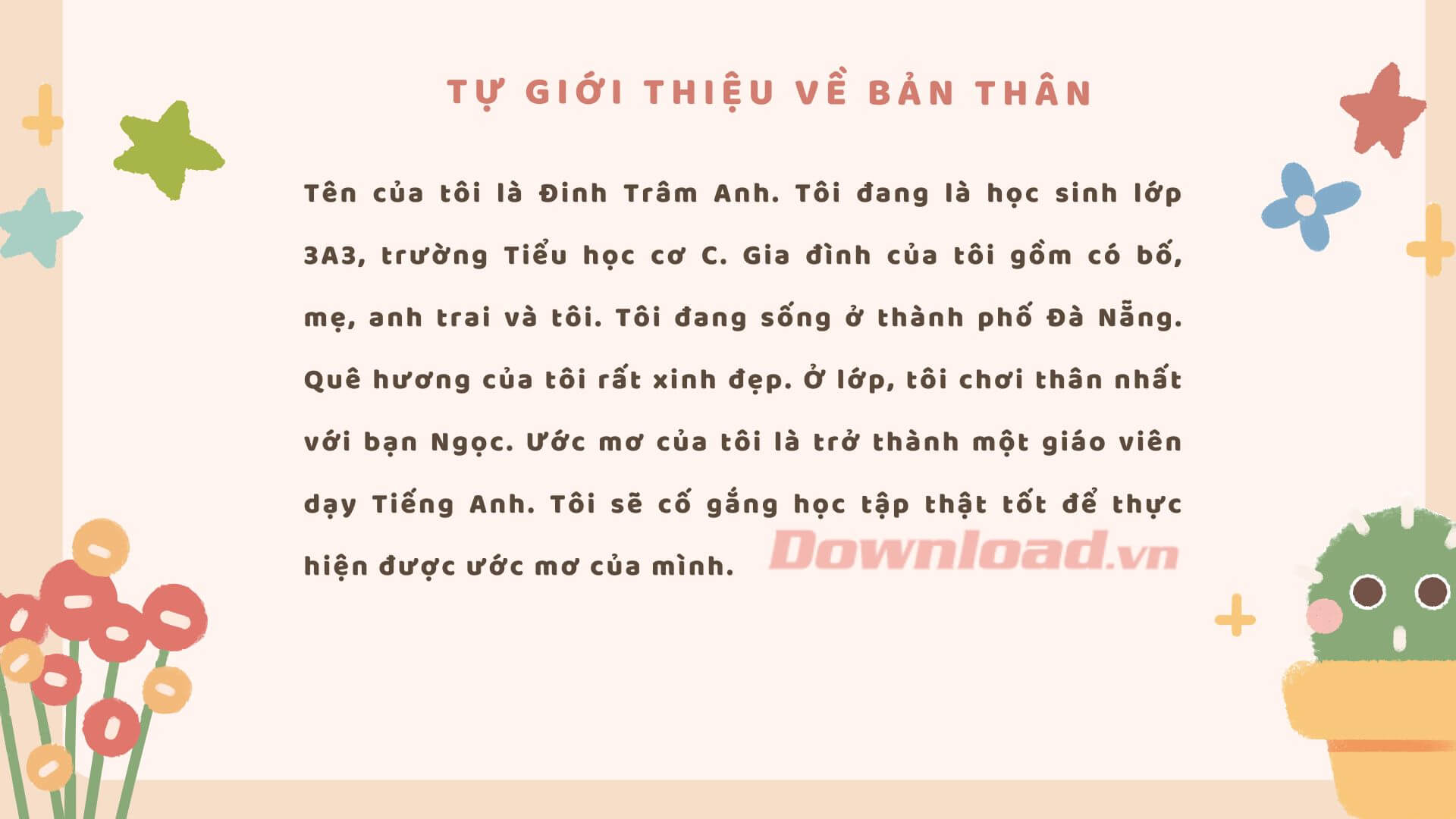 Đoạn văn tự giới thiệu về em