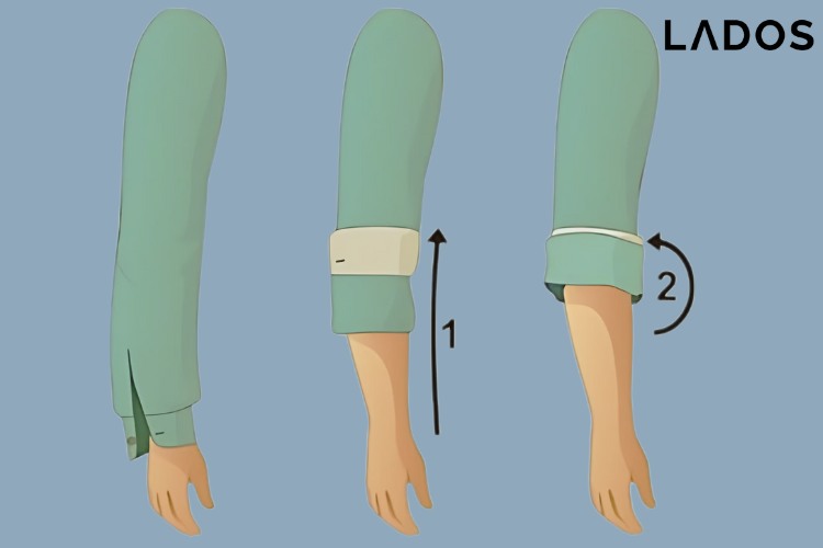 cach xan tay ao so mi nam han quoc master sleeve roll