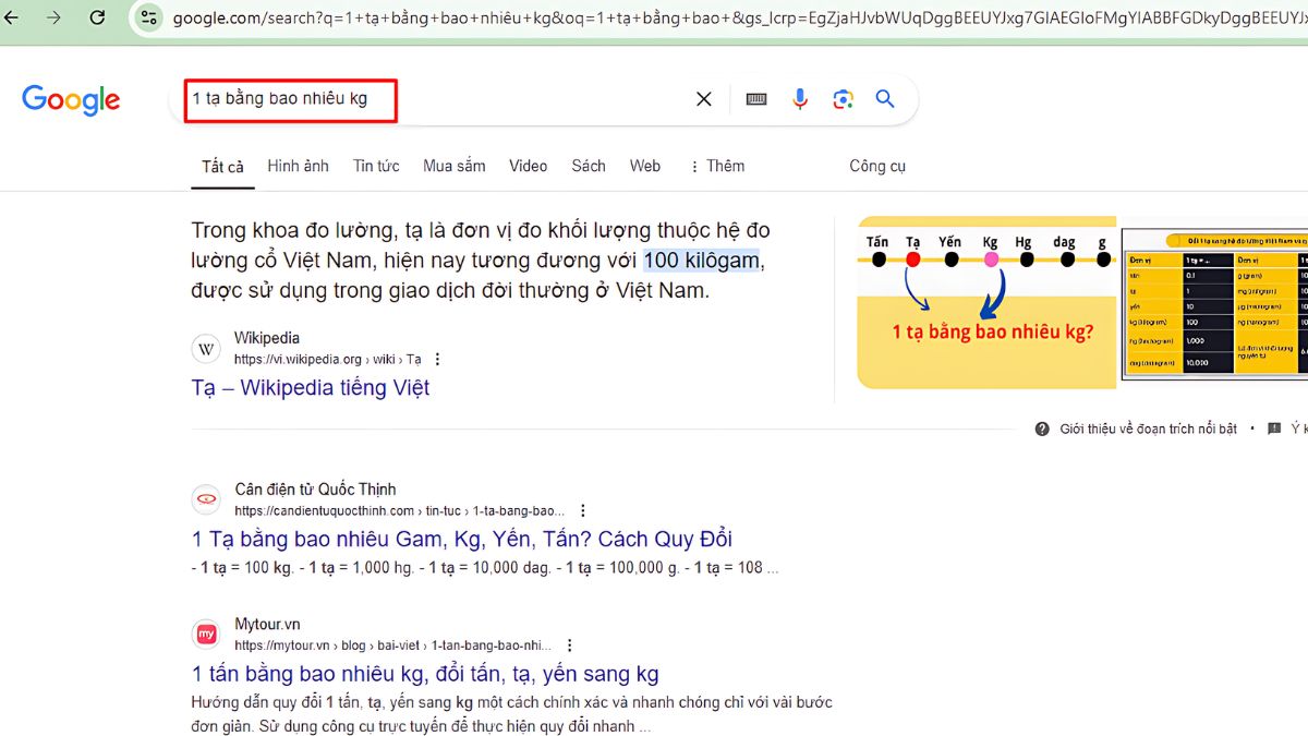 Hướng dẫn chuyển đổi đơn vị tạ