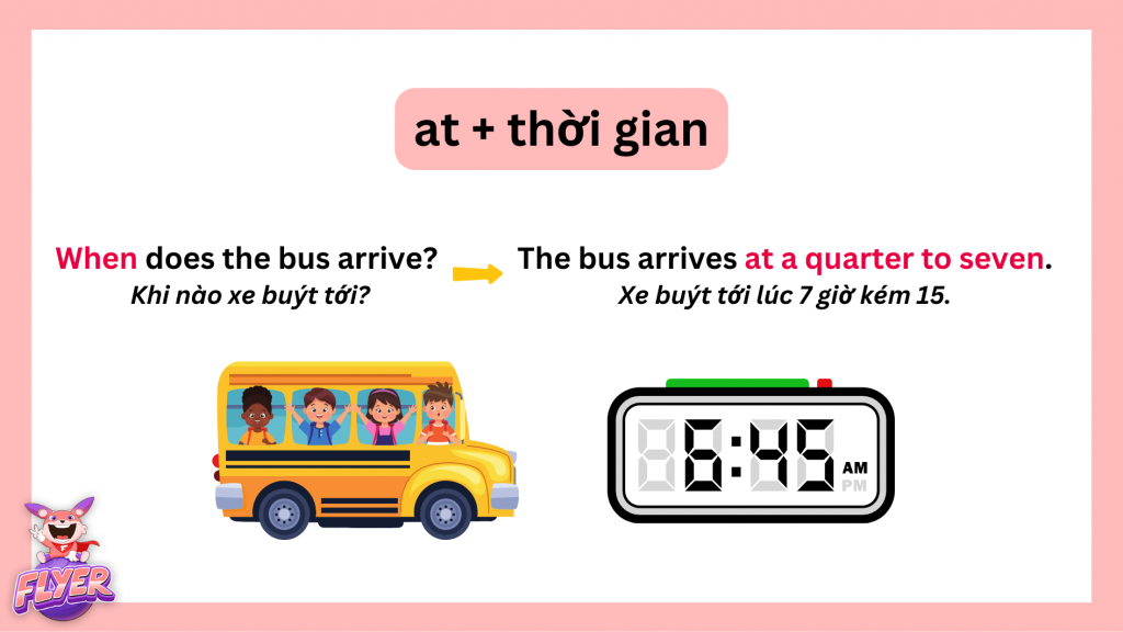 Hỏi đáp về giờ trong tiếng Anh với “at”