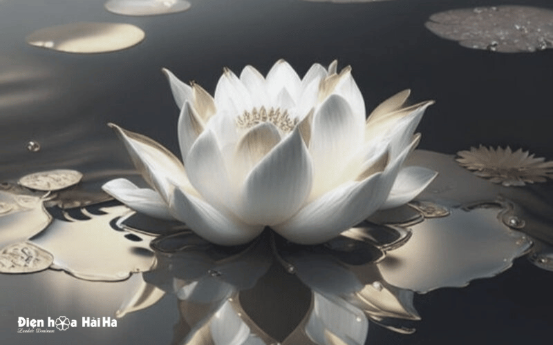 Avatar đám tang hoa sen trắng đen