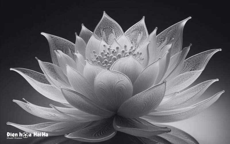 Ảnh đại diện đám tang ý nghĩa hoa sen trắng nền đen