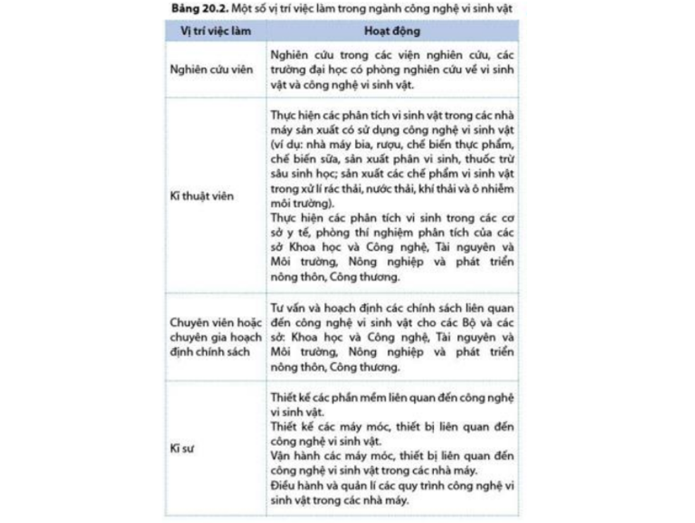 Lý thuyết thành tựu của công nghệ vi sinh vật và ứng dụng của vi sinh vật - Sinh 10 Cánh diều</>
