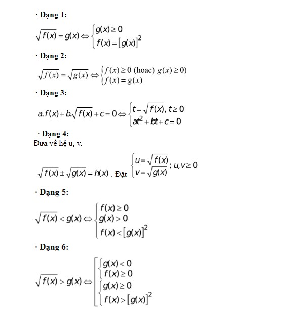 Bất phương trình chứa căn thức