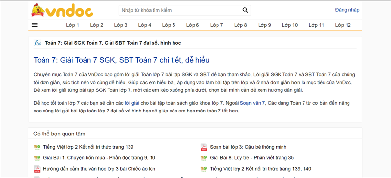 vndoc.vn - Học trực tuyến Toán lớp 7