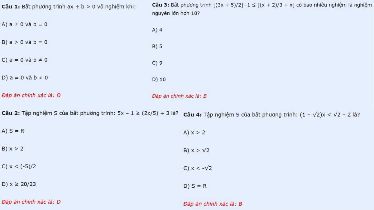 Bất phương trình một ẩn là dạng cơ bản và thường gặp nhất