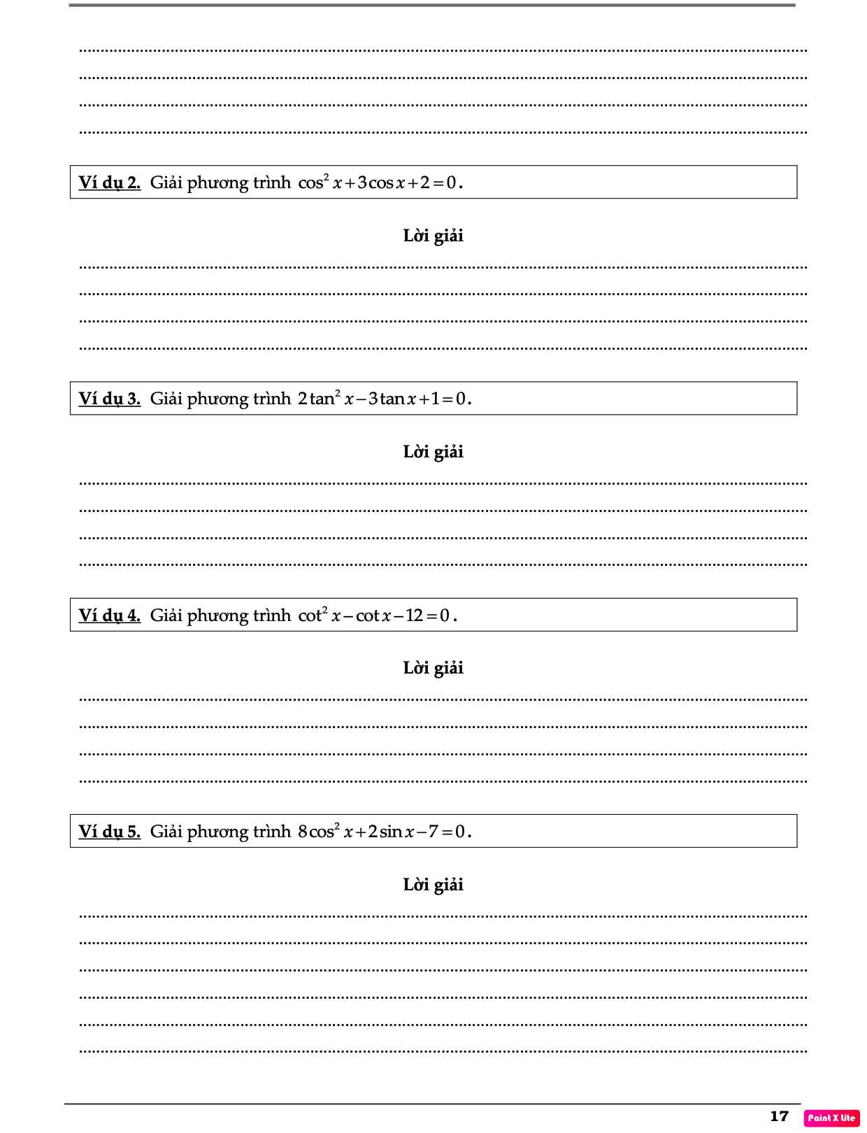 Bài tập hàm số lượng giác lớp 11