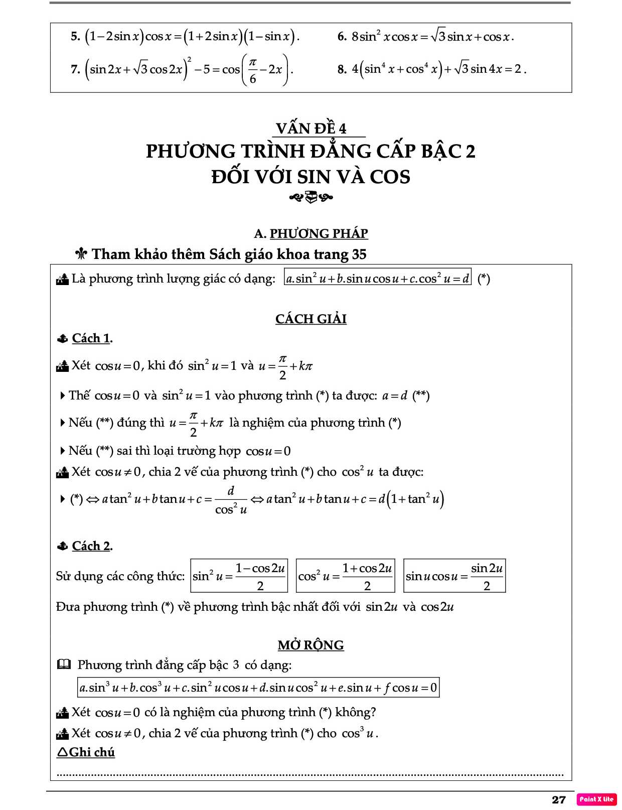 Các dạng bài tập về hàm số lượng giác toán 11