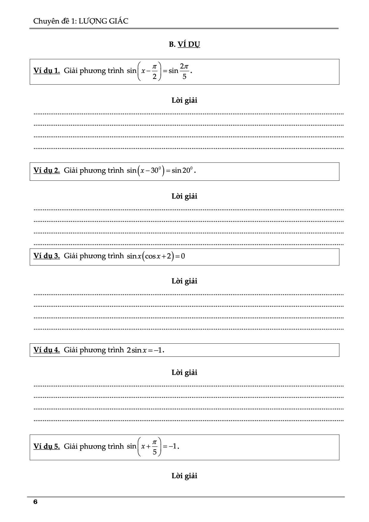 Phương trình lượng giác cơ bản lớp 11 bài tập