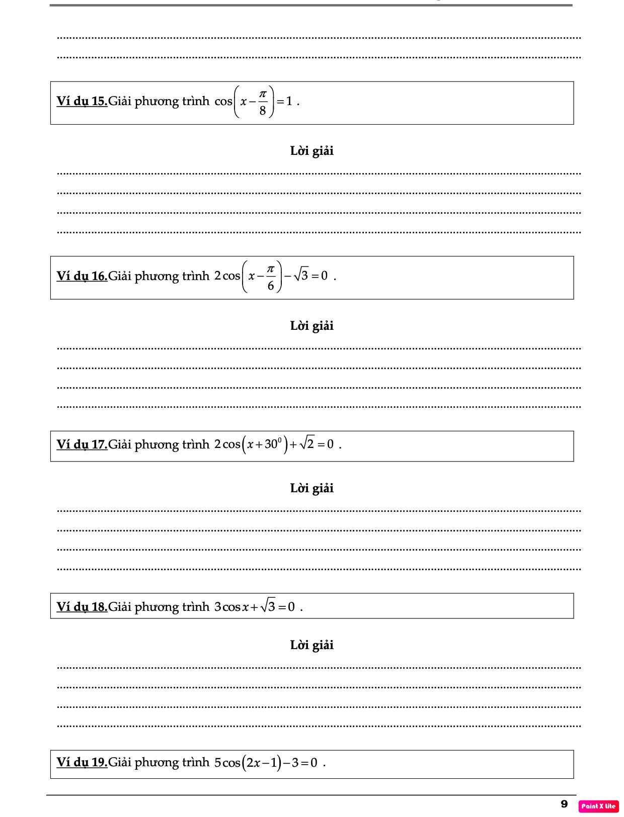 Bài tập toán hàm số lượng giác lớp 11