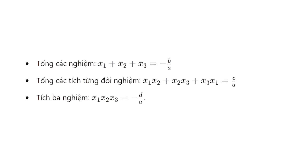 Định lý Viet bậc 3 đúng nhất