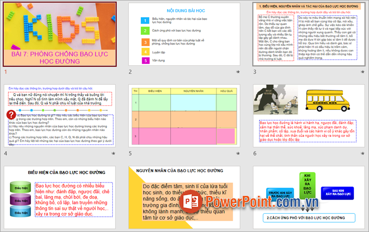 Mẫu PowerPoint chống bạo lực học đường đẹp nhất