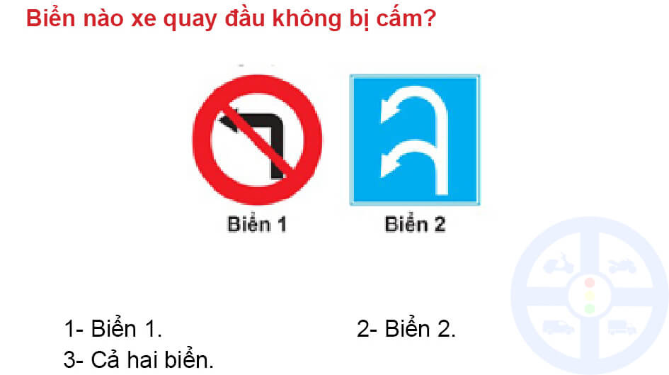 Biển nào xe quay đầu không bị cấm?