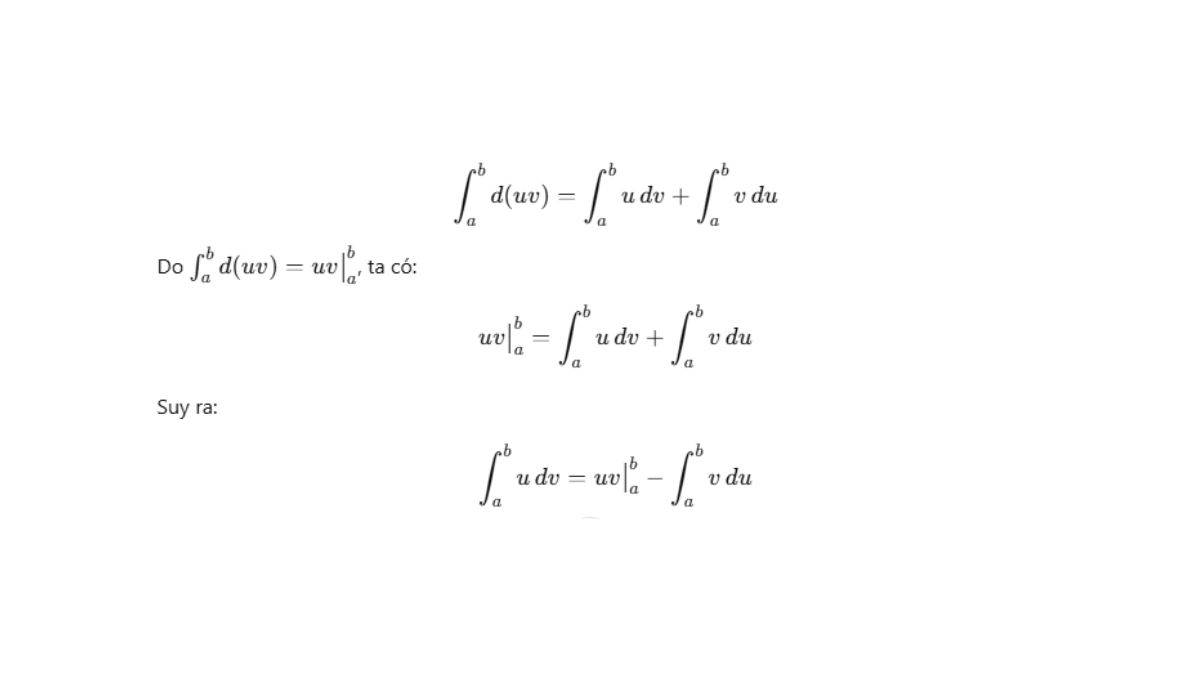 Chứng minh công thức tính tích phân từng phần