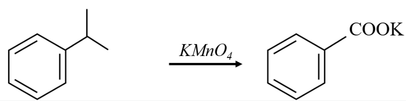 Cumene tác dụng KMnO4