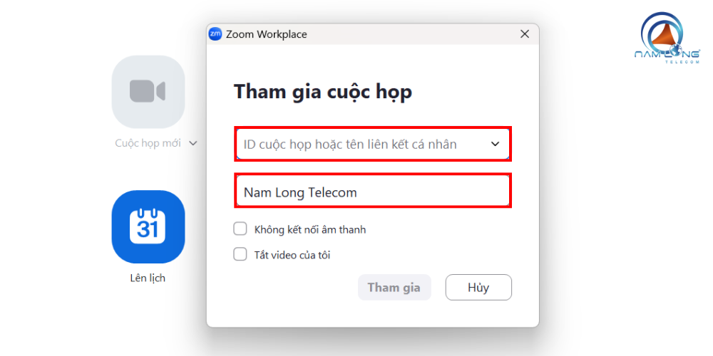 Nhập ID để vào phòng họp