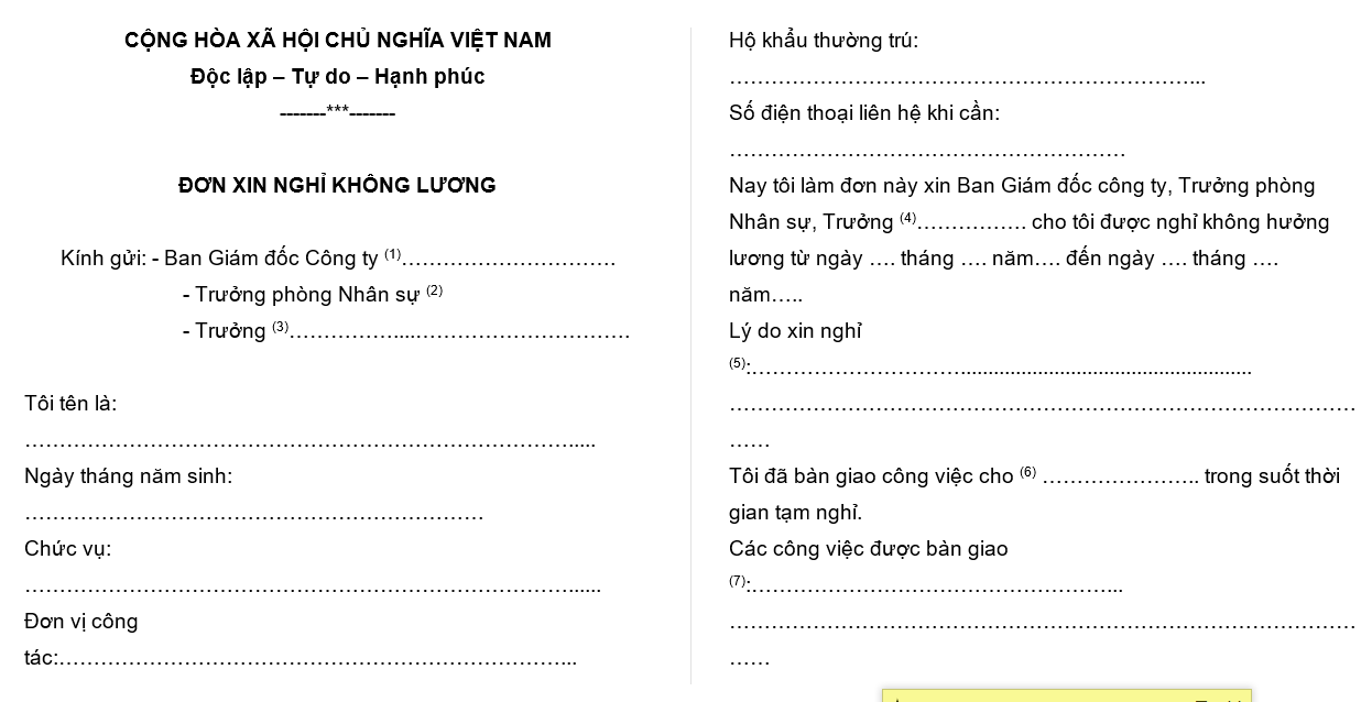 lý do xin nghỉ phép-đơn xin nghỉ phép đi du lịch
