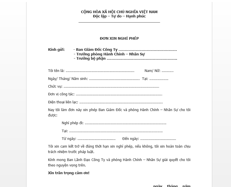 lý do xin nghỉ phép-đơn xin phép nghỉ học