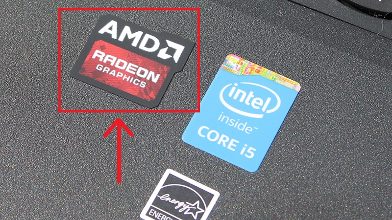 Tem card đồ họa rời dán trên thân máy