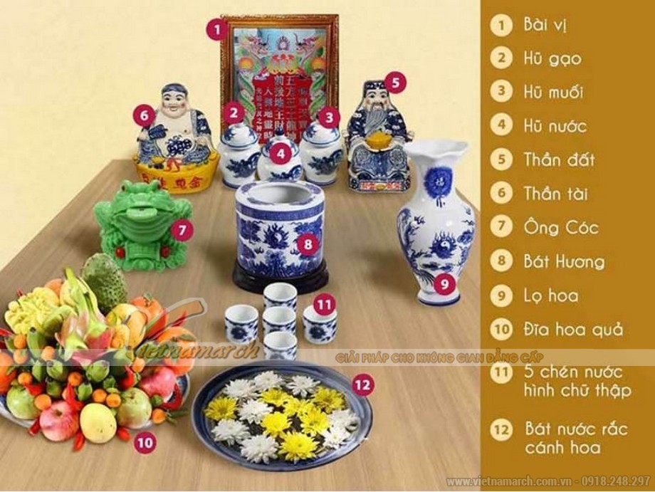 Cách đặt hũ gạo muối trên bàn thờ đúng chuẩn > Cách đặt hũ gạo muối trên bàn thờ Thần Tài