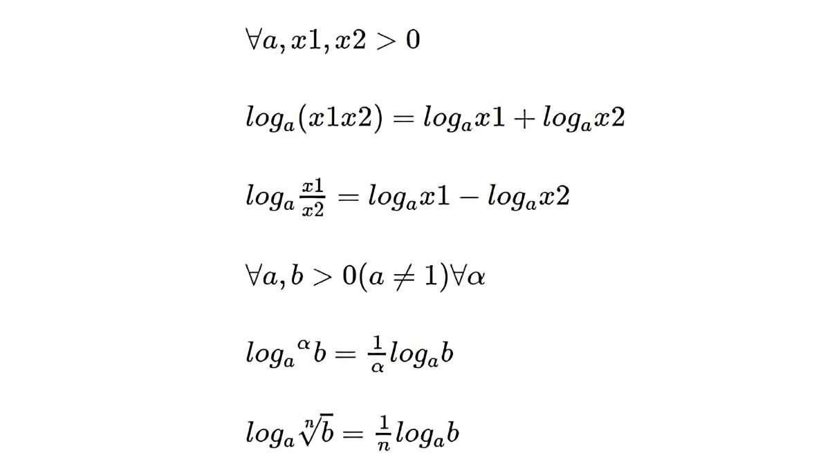 Công thức logarit và các phép toán