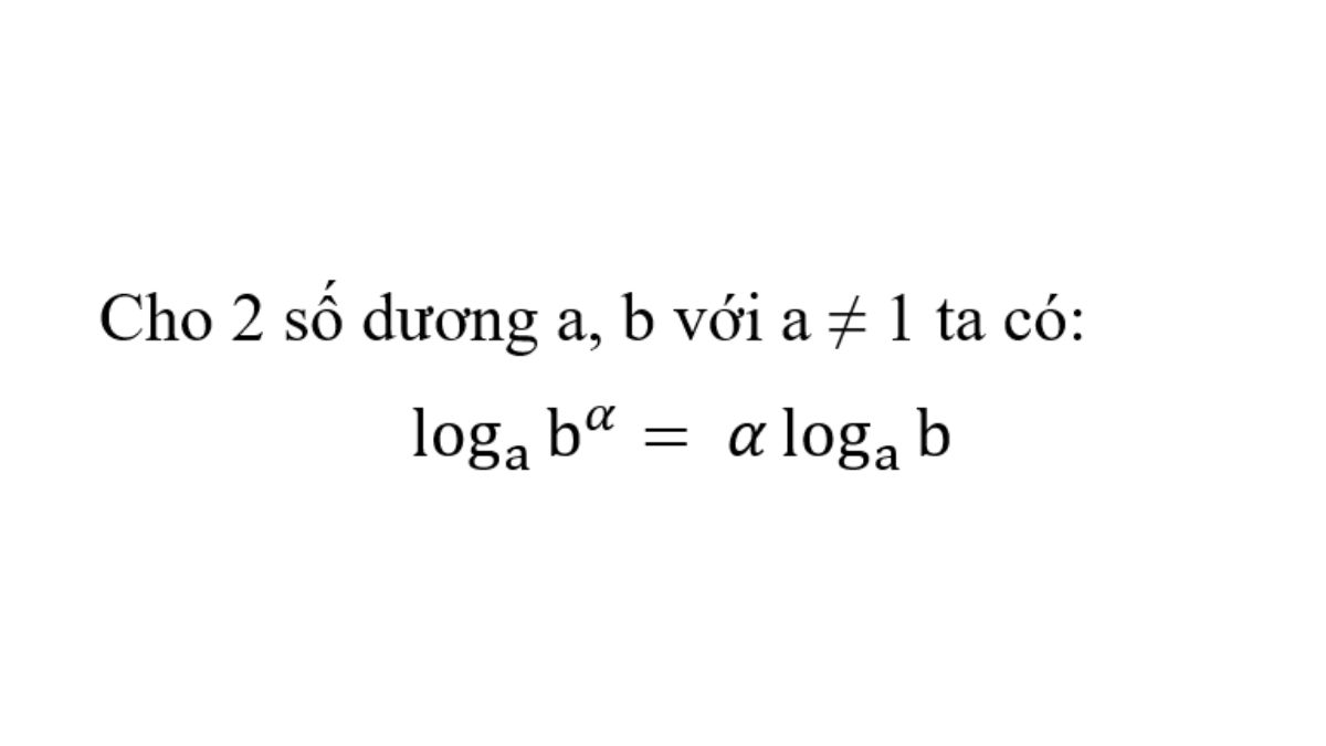 Quy tắc lũy thừa trong công thức logarit