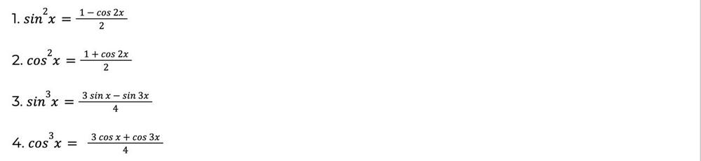 Công thức hạ bậc lượng giác