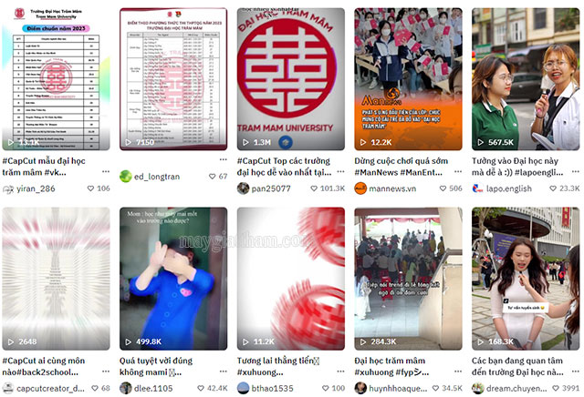 Đại học trăm mâm được dùng phổ biến trên mạng xã hội
