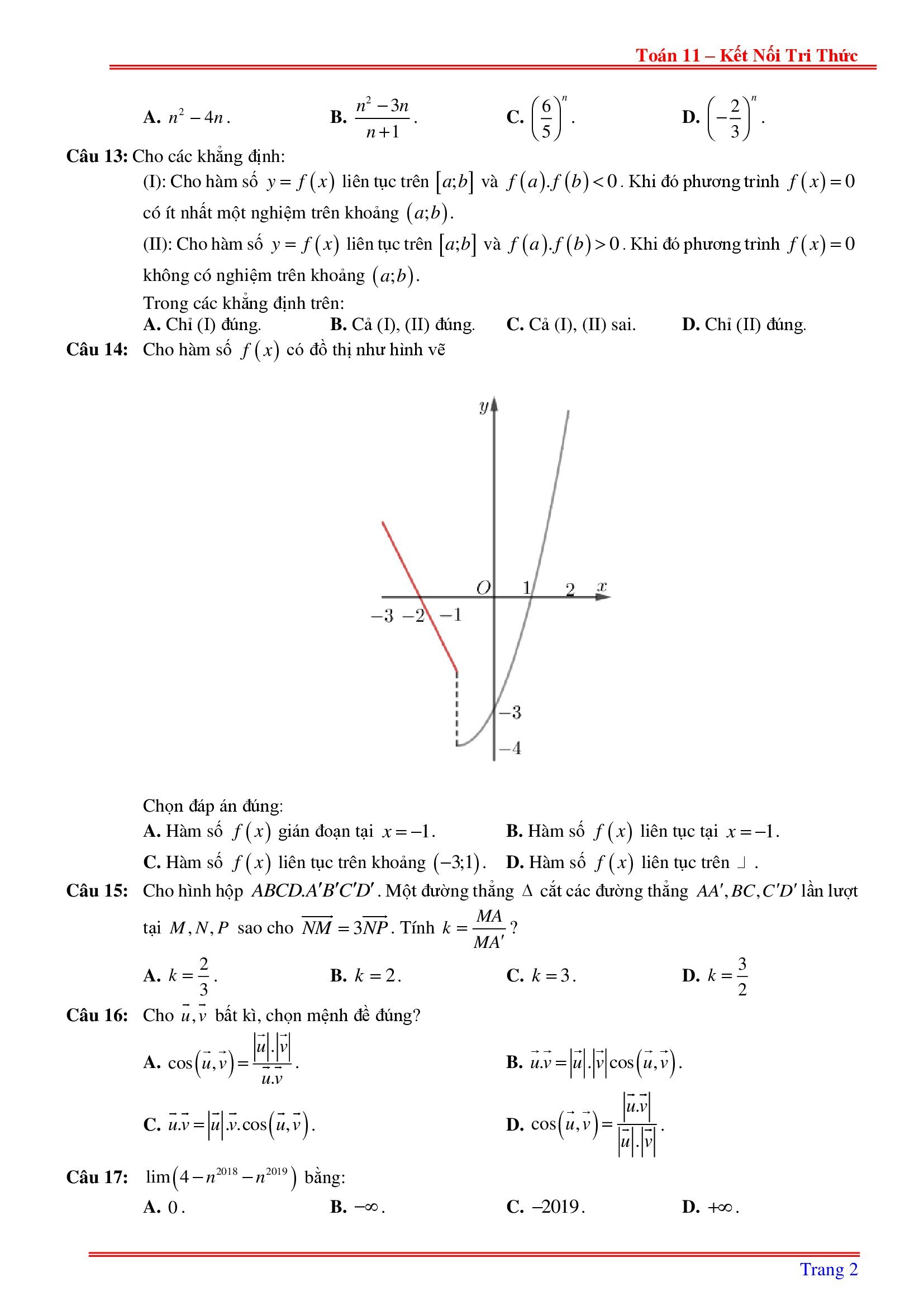 de kiem tra giua ki 1 toan 11 ket noi tri thuc 1