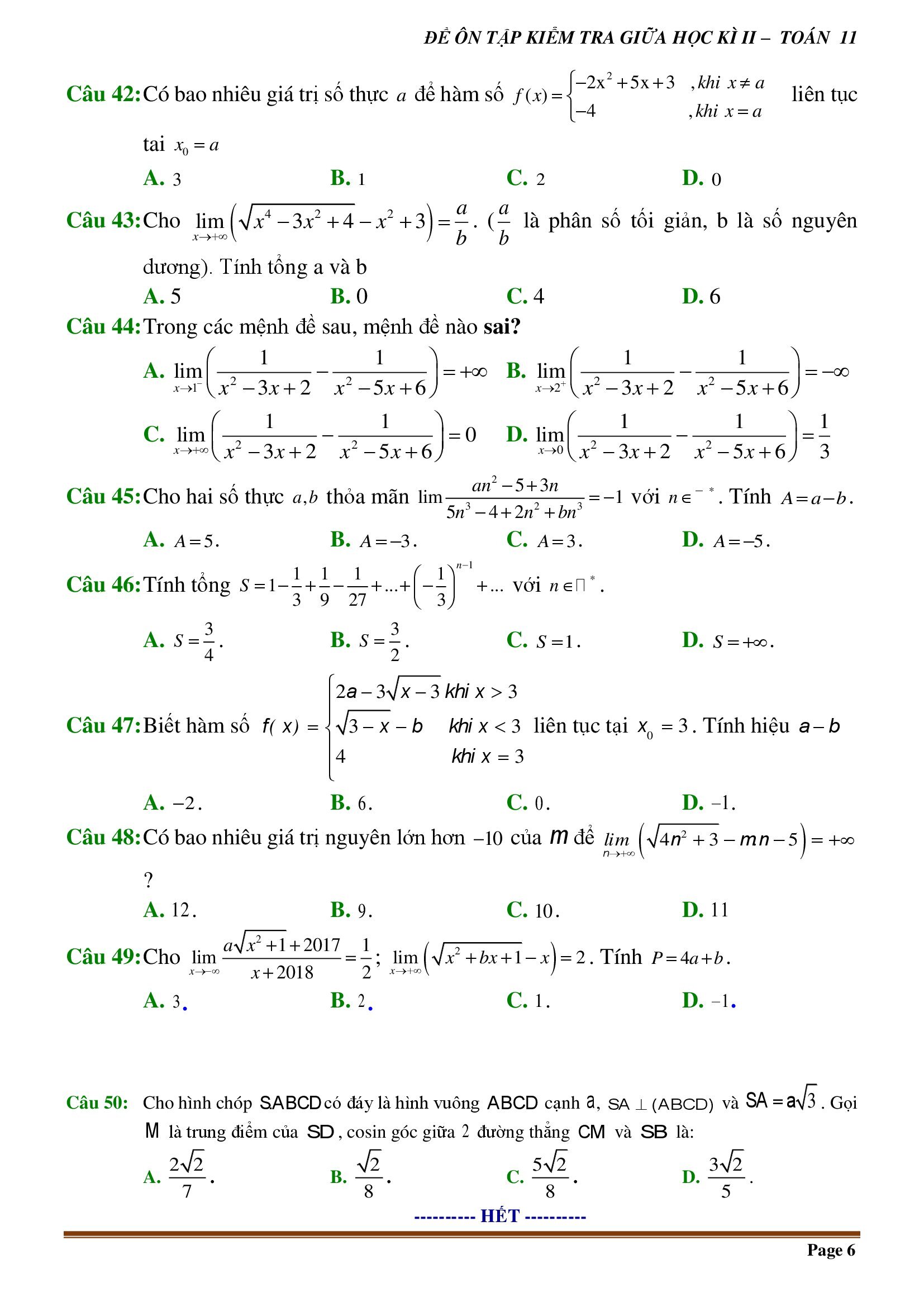 de kiem tra giua ki 1 toan 11 ket noi tri thuc 11